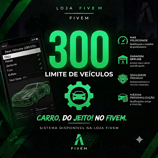 300 Vagas na garagem